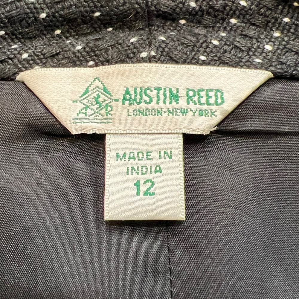 Austin Reed Black White Textured Dot Collarless Blazer Size 12 - Picture 5 of 11